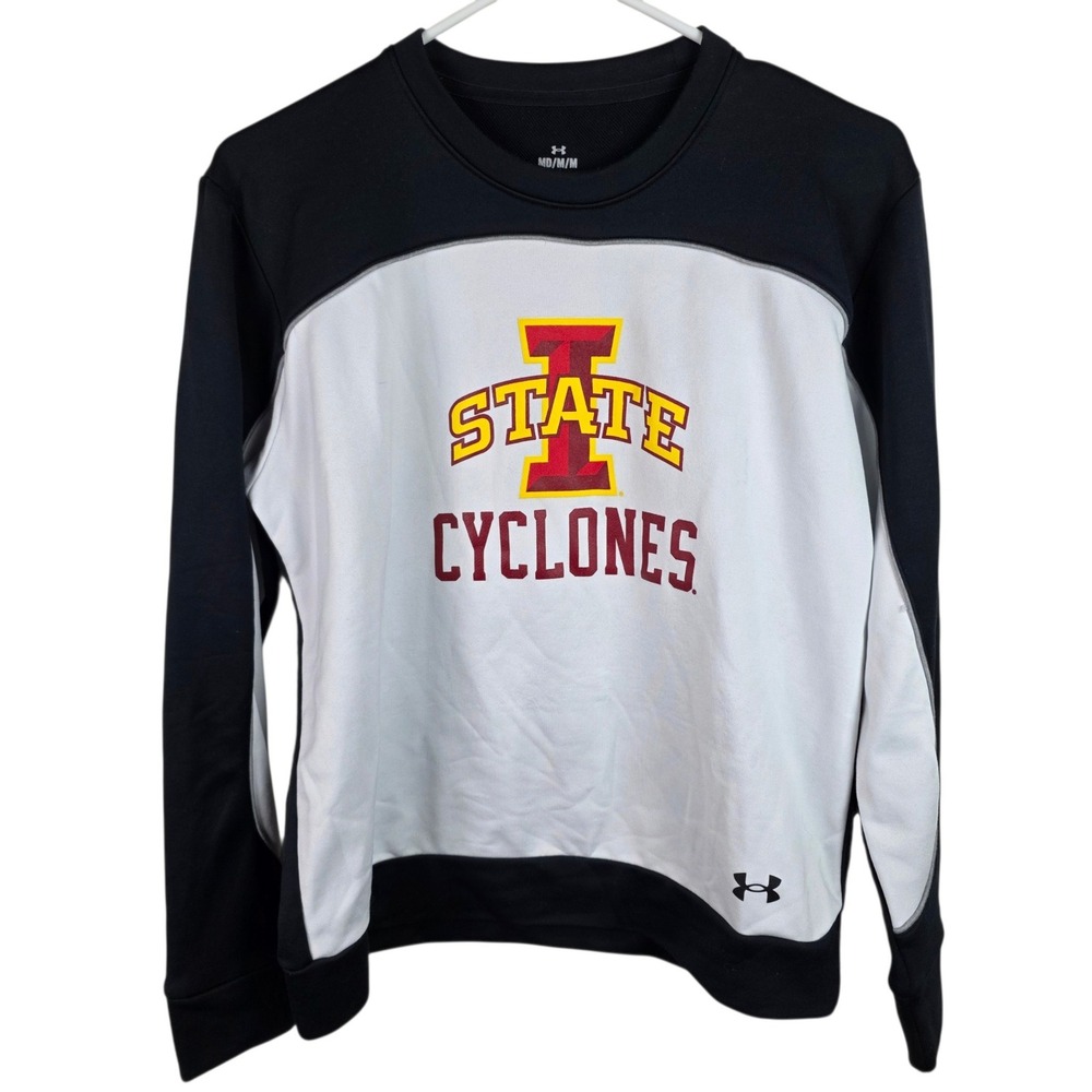 Under Armour Sweatshirt Mens Medium White Black Good Iowa State Cyclones Logo